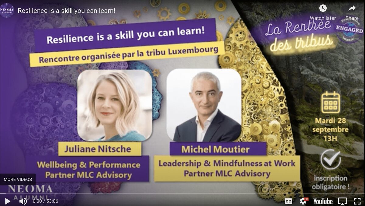 VIDÉO - Webinaire "La résilience est une compétence qui s'apprend".